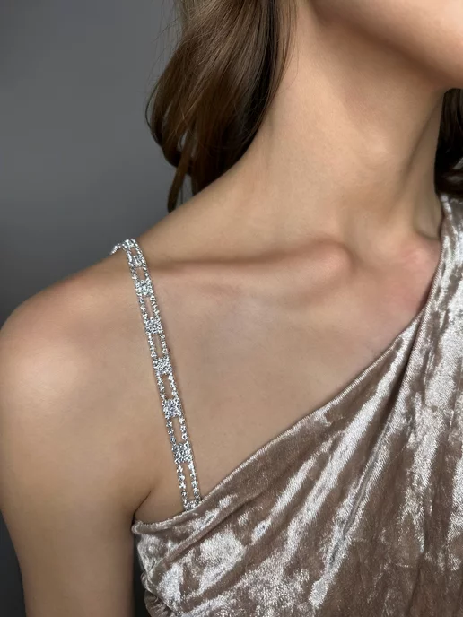 JBAShop Бретели со стразами для бюстгальтера, серый, фото 5
