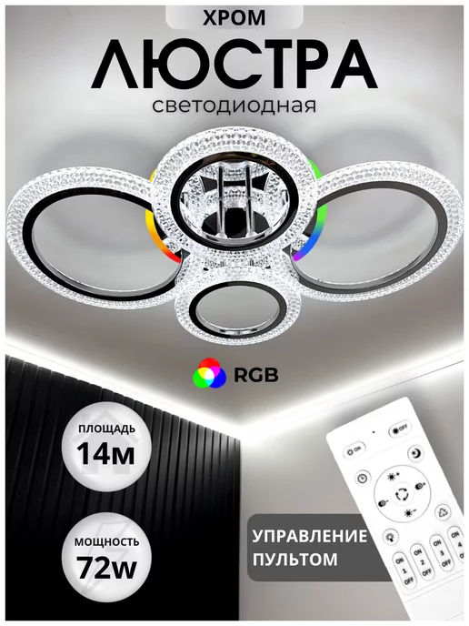 ARONLIGHT Люстра потолочная светодиодная RGB с пультом на кухню