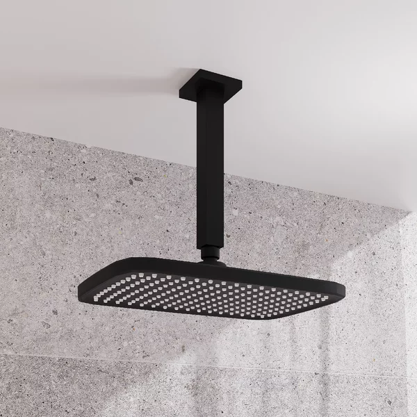 Фото товара на маркетплейсе wildberries Кронштейн для верхнего душа квадратный черный