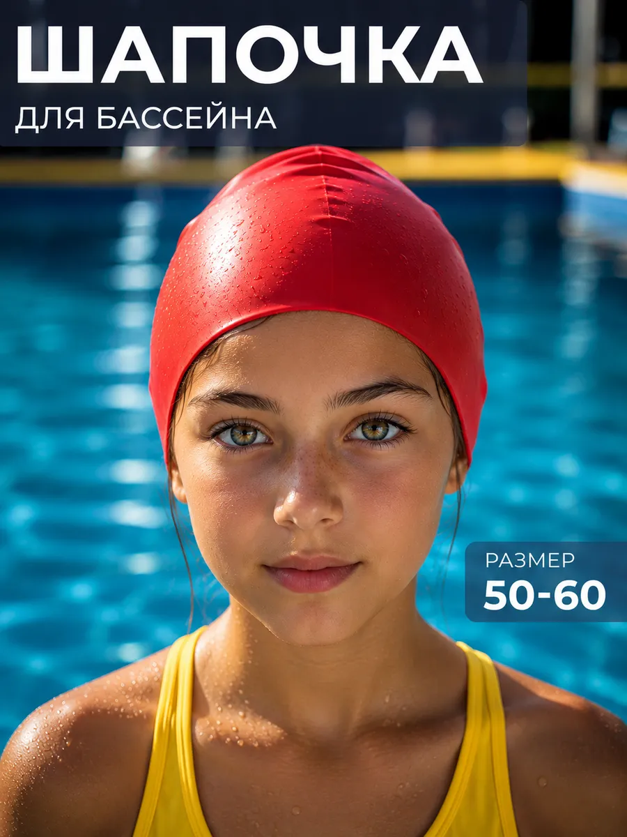 Шапочка для бассейна детская шапка силиконовая