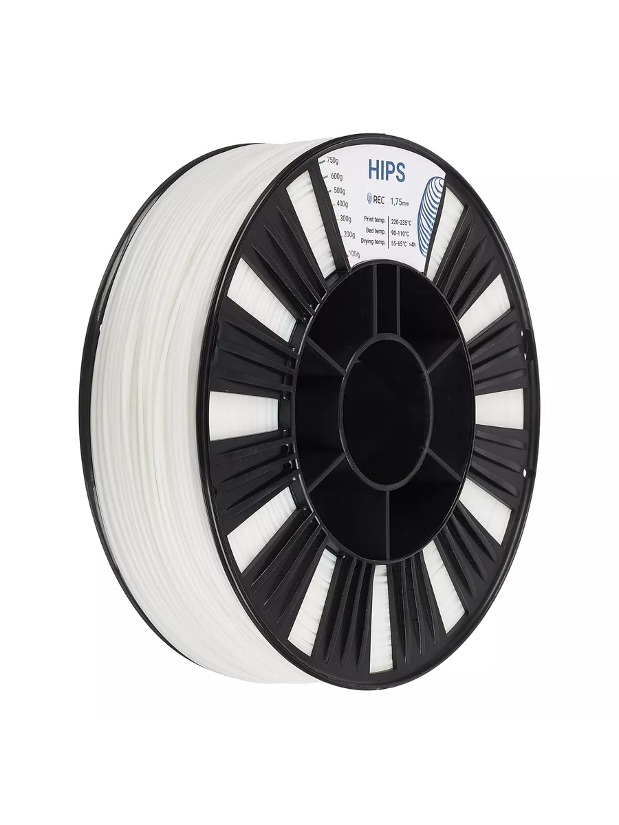 HIPS пластик для 3D-печати 1.75 мм, 750 г, 300 м, натур.