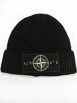 Stone Island Мужская зимняя вязаная шапка с отворотом Малина Shop 190517613 купить за 646 ₽ в интернет-магазине Wildberries