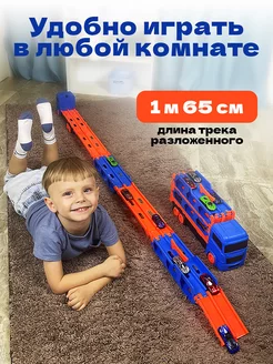 Автовоз с катапультой + гоночный трек и машинки 190545505 купить в