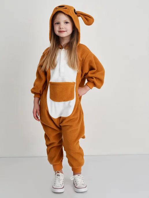 BearWear Кигуруми детский пижама карнавальный костюм Кенгуру Premuim, белый, фото 2