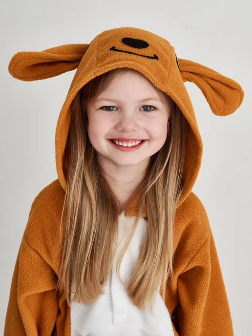 BearWear Кигуруми детский пижама карнавальный костюм Кенгуру Premuim, белый, фото 3