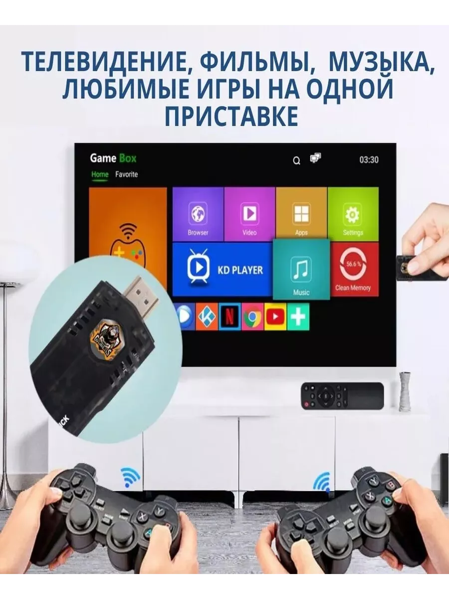 Android TV+Игровая приставка 2 в 1 Game Box 8K 64GB Silk Store 190564816  купить в интернет-магазине Wildberries