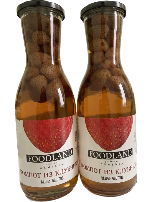 FOODLAND Компот из клубники 1100 мл 2 банки, 1100 мл