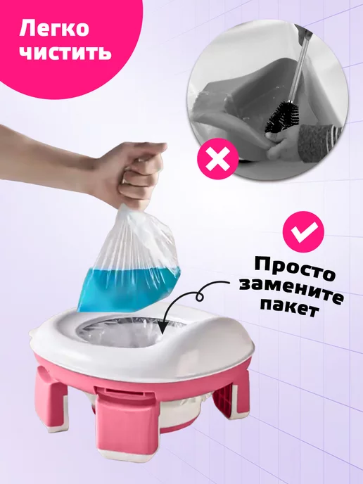 playokay Дорожный горшок детский складной сиденье для унитаза 3в1, вариант, фото 6