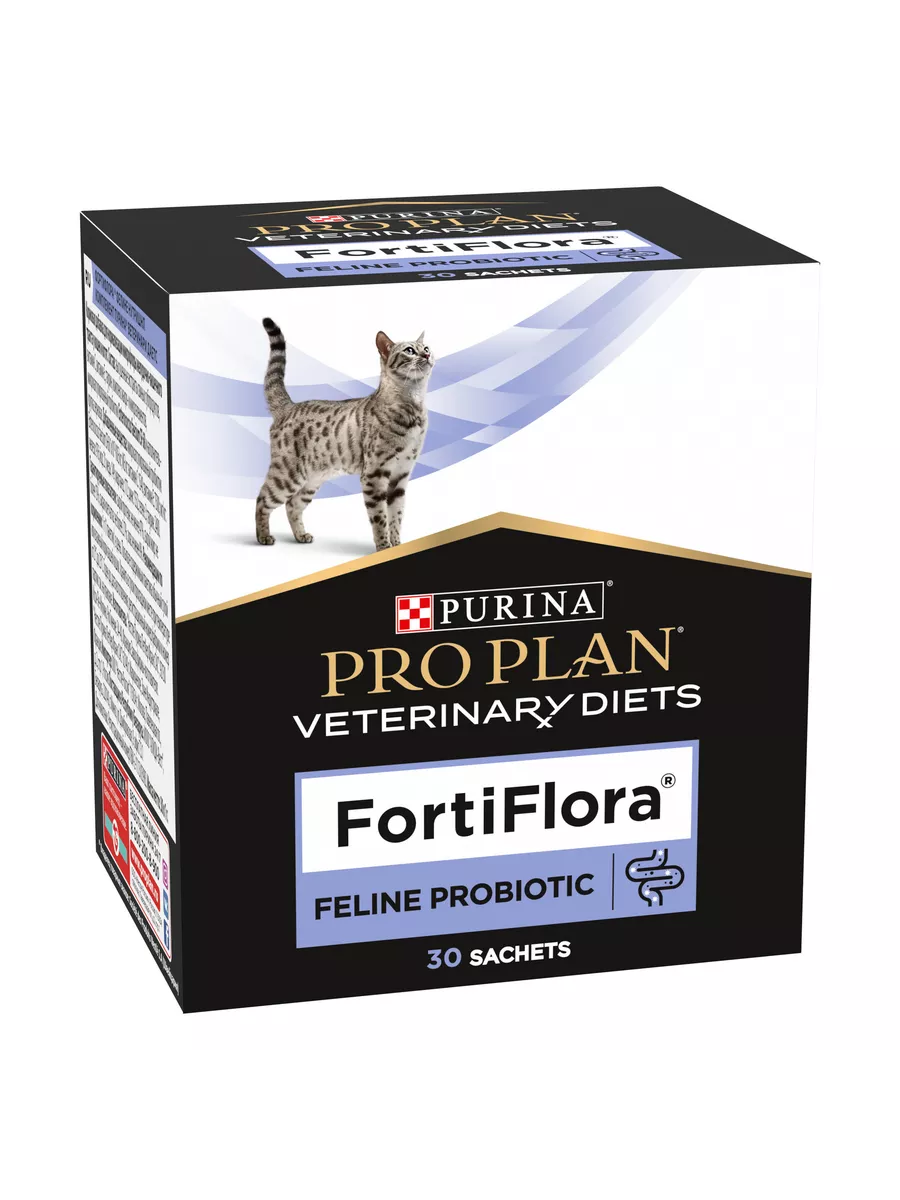 Кормовая добавка для кошек Purina Pro Plan Veterinary Diets Fortiflora, 1 г,. Purina Fortiflora пробиотик для кошек. Про план фортифлора. ПП фортифлора для кошек упаковка.