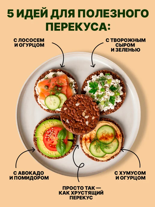 Oleos Хлебцы льняные с семенами тыквы 2 шт по 100 г, 2 шт, 100 г, фото 4