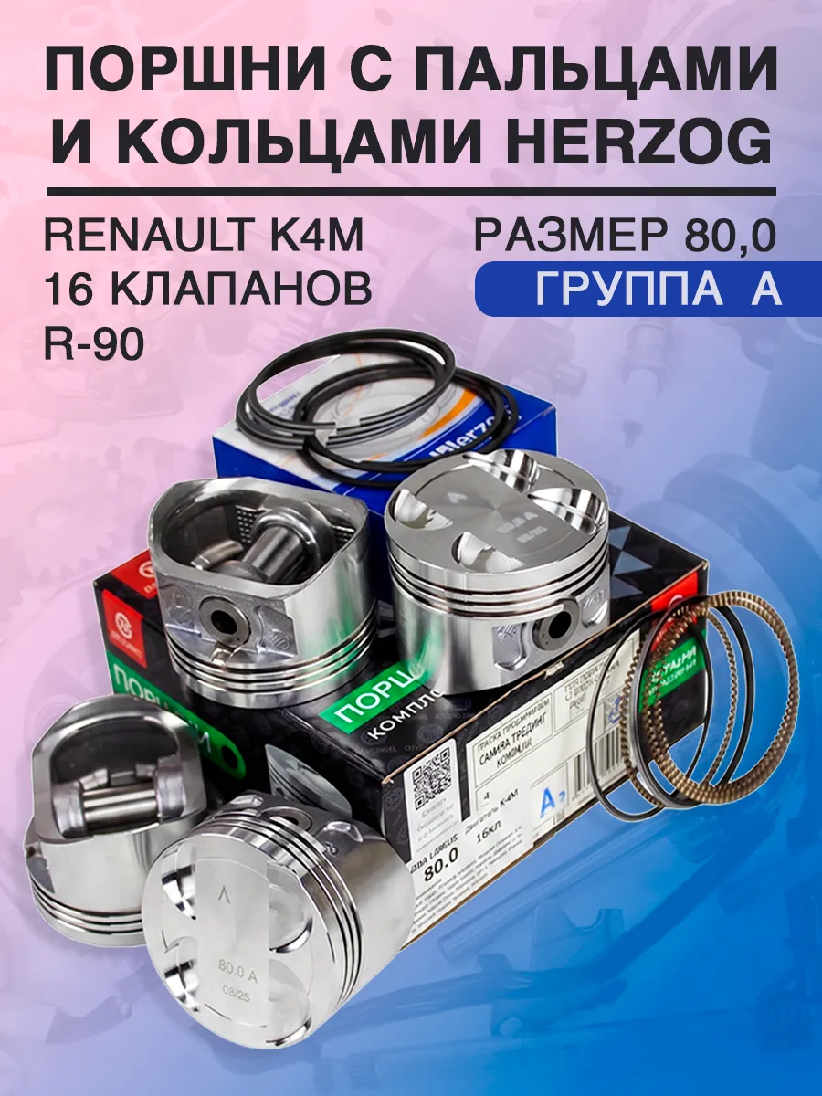 Поршни с кольцами 80.0 "А" для Ларгус (Renault K4M 16 кл.)