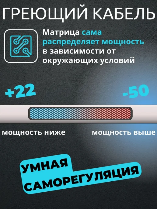 Amiria Греющий кабель для водопровода наружный 9 метров, 9 м, фото 5