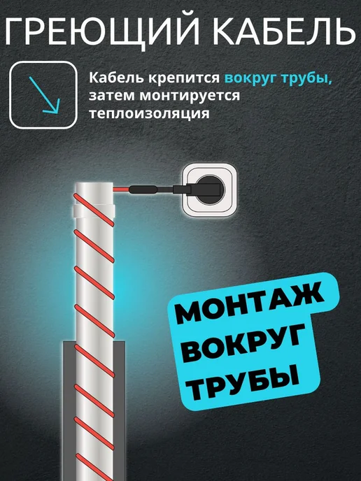 Amiria Греющий кабель на трубу саморегулирующийся 5 метров, 16 м, фото 7