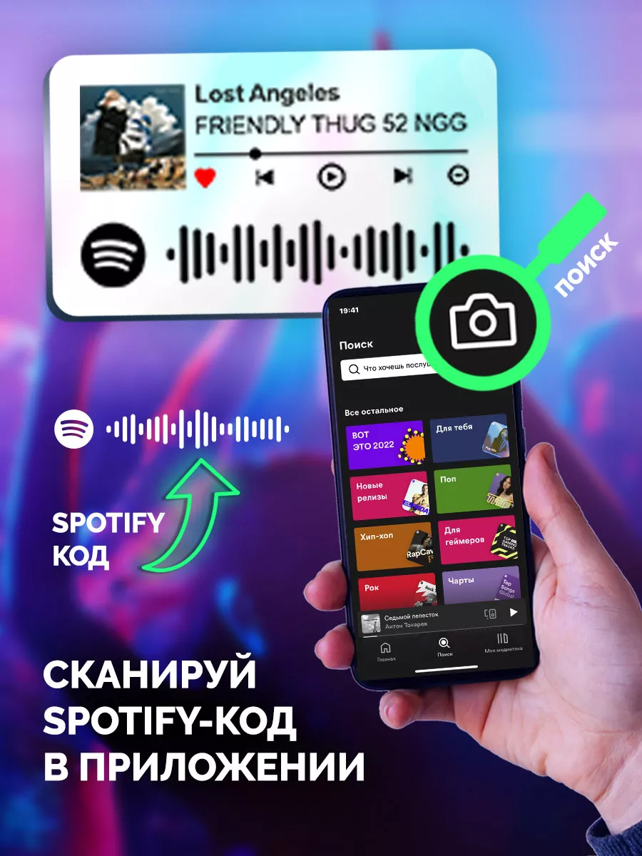 Спотифай Брелок FRIENDLY THUG 52 NGG - Lost Angeles Arthata-spotify постер  Спотифай постер 190750390 купить за 264 ₽ в интернет-магазине Wildberries