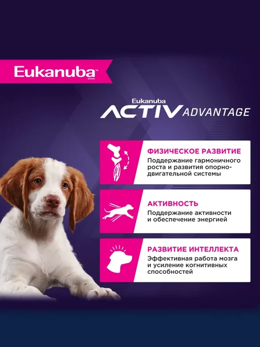 Сухой корм Eukanuba для собак, средние, щенки, курица, 0,8 кг, фото 2