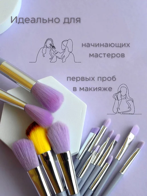 Alex Novich Кисти для макияжа набор, фиолетовый, фото 2