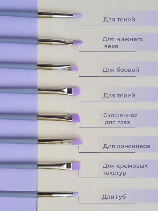 Alex Novich Кисти для макияжа набор, фиолетовый, фото 5