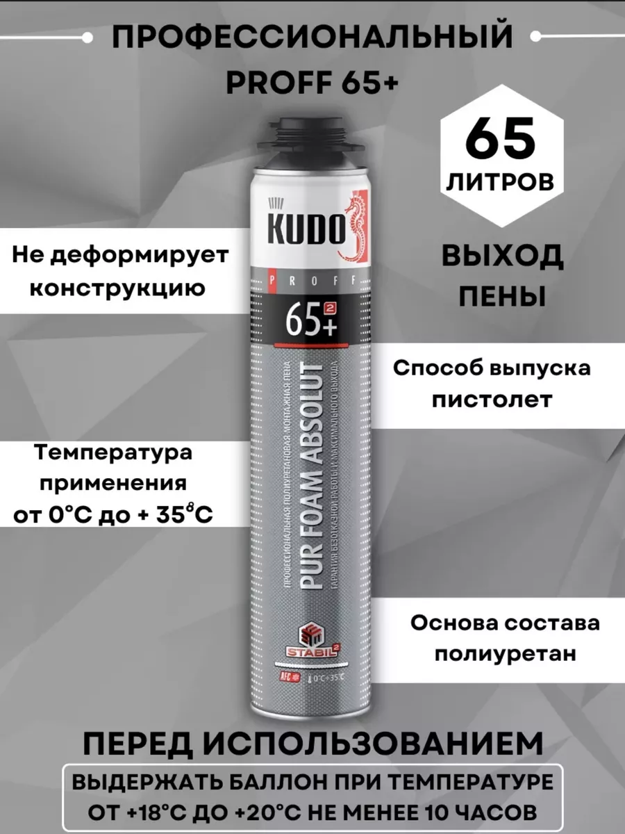 Пена монтажная PROFF 65+ (12шт) KUDO 190803773 купить в интернет-магазине  Wildberries