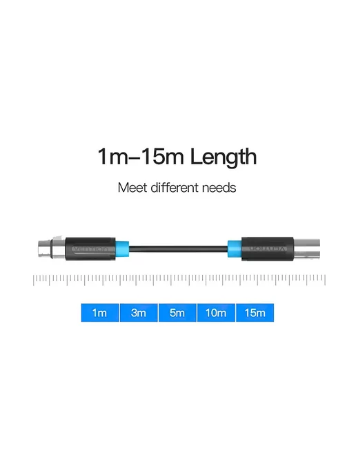 VENTION Аудио кабель для микрофона-мишера+колонок XLR 1.5М, 1,5 м, фото 3