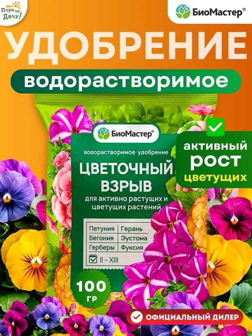 Удобрение для цветов уличных и комнатных, 100 г БиоМастер