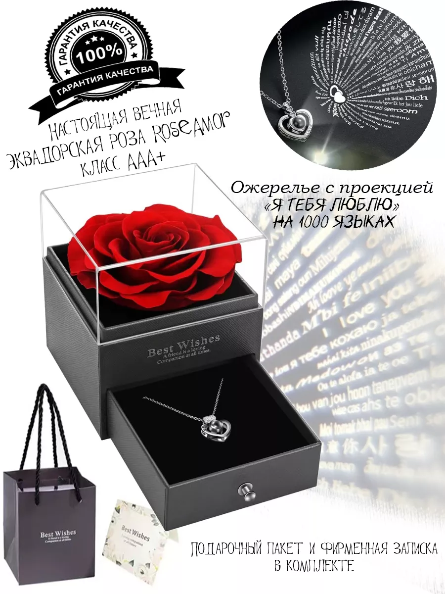 Ящик с живой розой красной композиция из цветов день учителя The One Rose  190891708 купить за 1 068 ₽ в интернет-магазине Wildberries