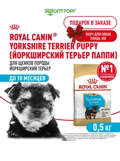 Сухой корм для щенков породы йоркширский терьер 500 г Royal canin