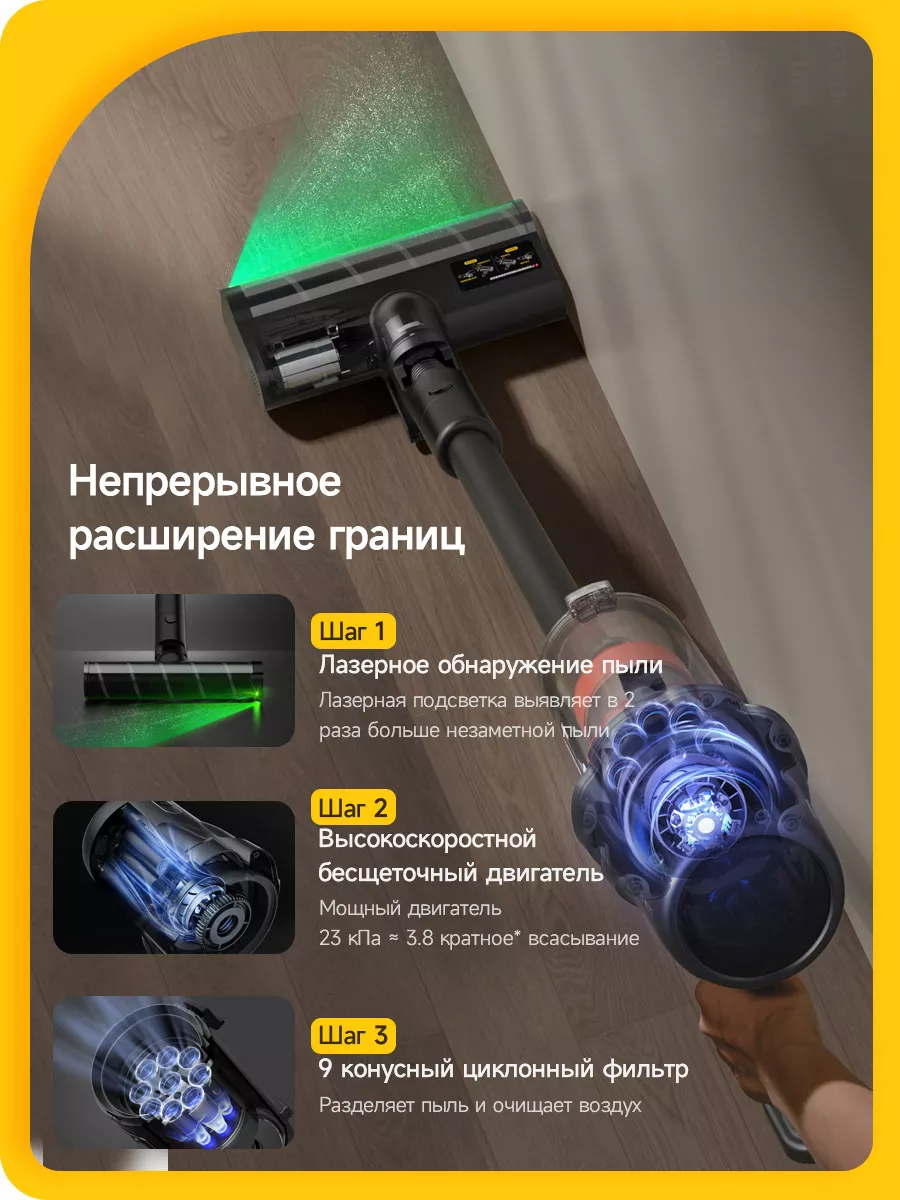 Пылесос вертикальный беспроводной Deerma (Xiaomi) DEM-T30W Deerma 190915452  купить за 10 020 ₽ в интернет-магазине Wildberries