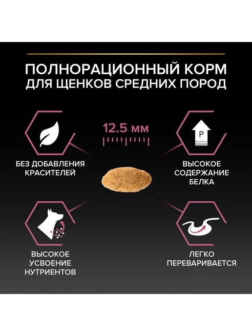 Сухой корм PRO PLAN Кожи Шерсти для собак, средние, щенки, лосось, 3 кг, фото 6