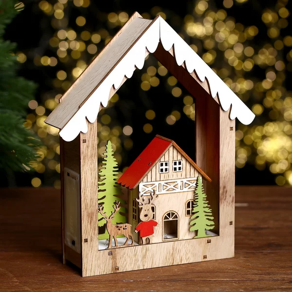 Декор с подсветкой "Домик в домике" 19 × 5 × 22,5 см