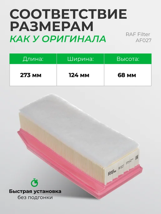RAF FILTER Комплект фильтров Lada Largus 1.6 до 08.2019, вариант, фото 5
