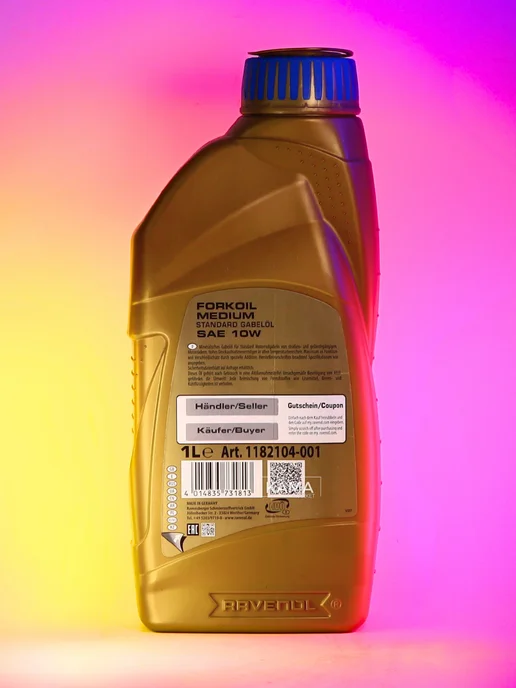 RAVENOL FORKOIL Medium масло вилочное 10W минеральное 1 л, 10 Вт, 1 л, фото 2