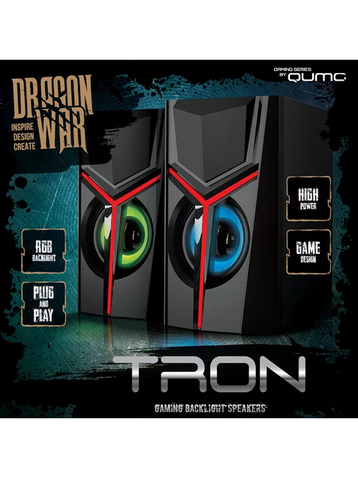 Qumo Колонки для компьютера 2.0 TRON, черный
