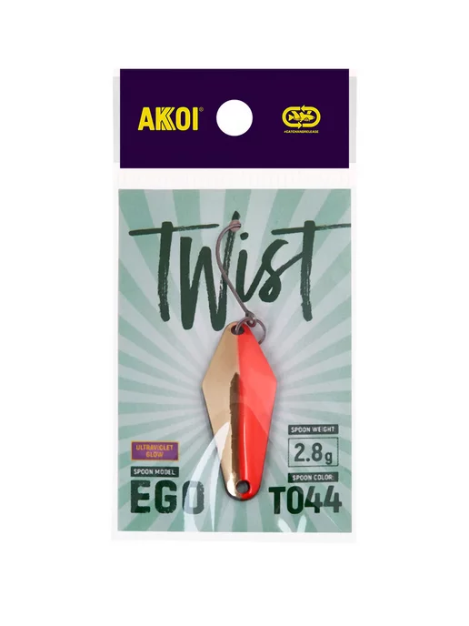 Akkoi Блесна TWIST EGO цвет T044 (2.8 г, крючок с бороздкой, 1 шт), 2,8 г, 1 шт, фото 2