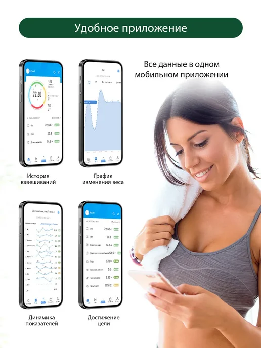MARTA Весы напольные умные с Bluetooth для веса, 25х21, 25x21, фото 4