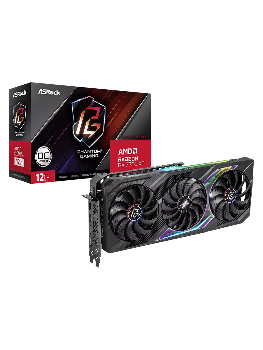 Видеокарта RX7700XT Phantom Gamin2276g 12GB OC RTL Asrock 191122981 купить  за 50 120 ₽ в интернет-магазине Wildberries