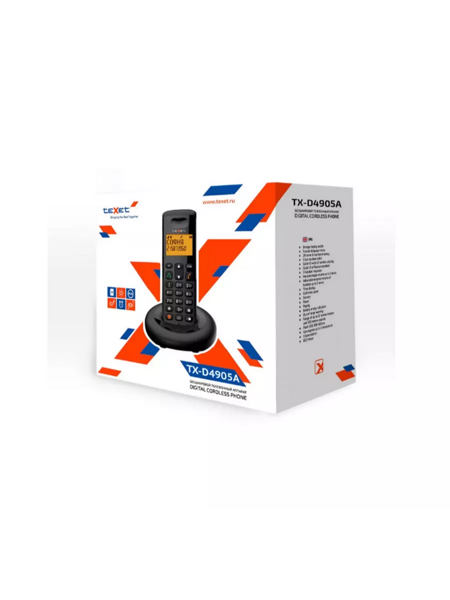 Радио Телефон Texet TX-D4905A Dect Texet 191140190 купить в  интернет-магазине Wildberries