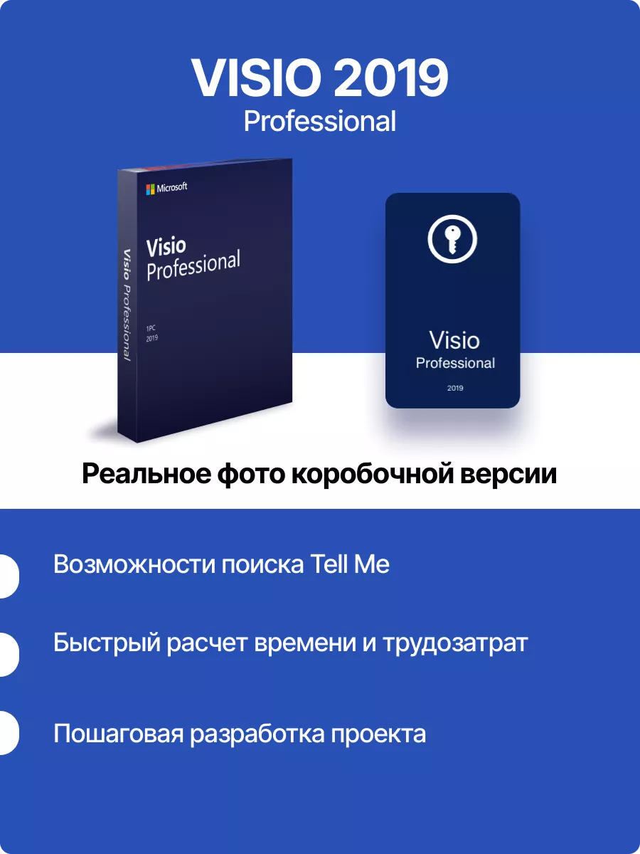 Visio Professional 2019 BOX, Бессрочный ключ активации Microsoft 191141098  купить за 3 974 ₽ в интернет-магазине Wildberries