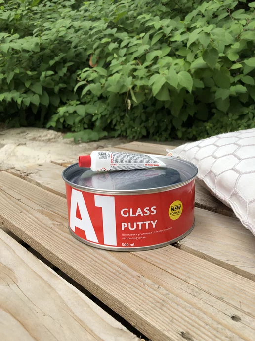 А1. Шпатлевка усиленная стекловолокном GLASS PUTTY 0,9 кг, 900 г, фото 3
