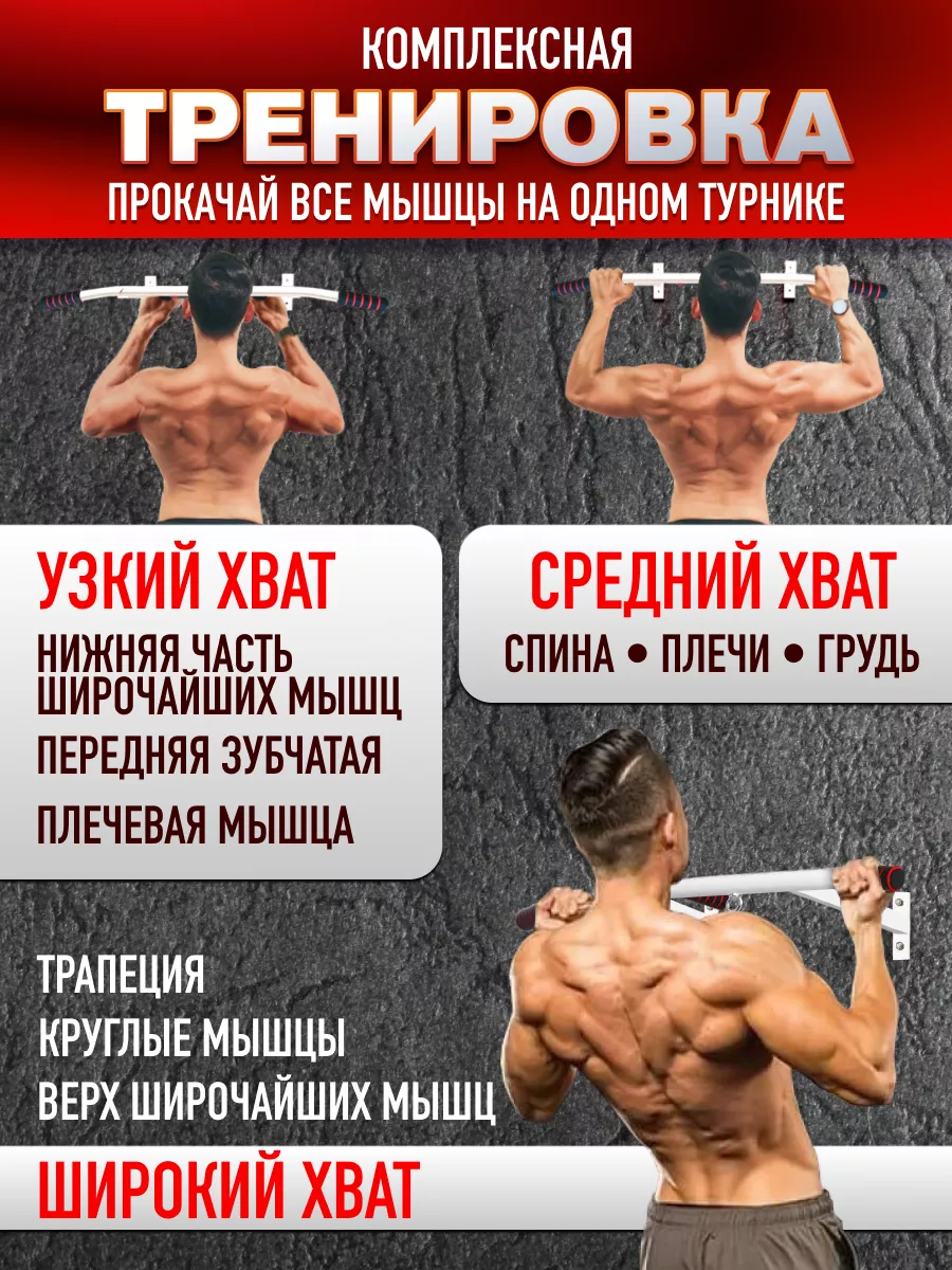 Турник настенный тренажер для дома фитнеса спорт инвентарь Fit flex  191247405 купить в интернет-магазине Wildberries