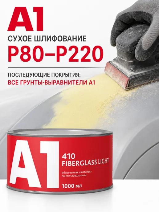 А1. Шпатлевка со стекловолокном 410 FIBERGLASS LIGHT, вариант, фото 2