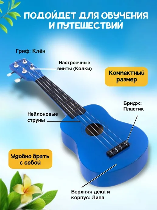 Belucci. Укулеле Сопрано 21 дюйм 53 см New Sky, синий, фото 3