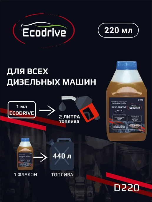 EcoDrive Комплексная присадка в дизельное топливо D220, вариант, фото 3