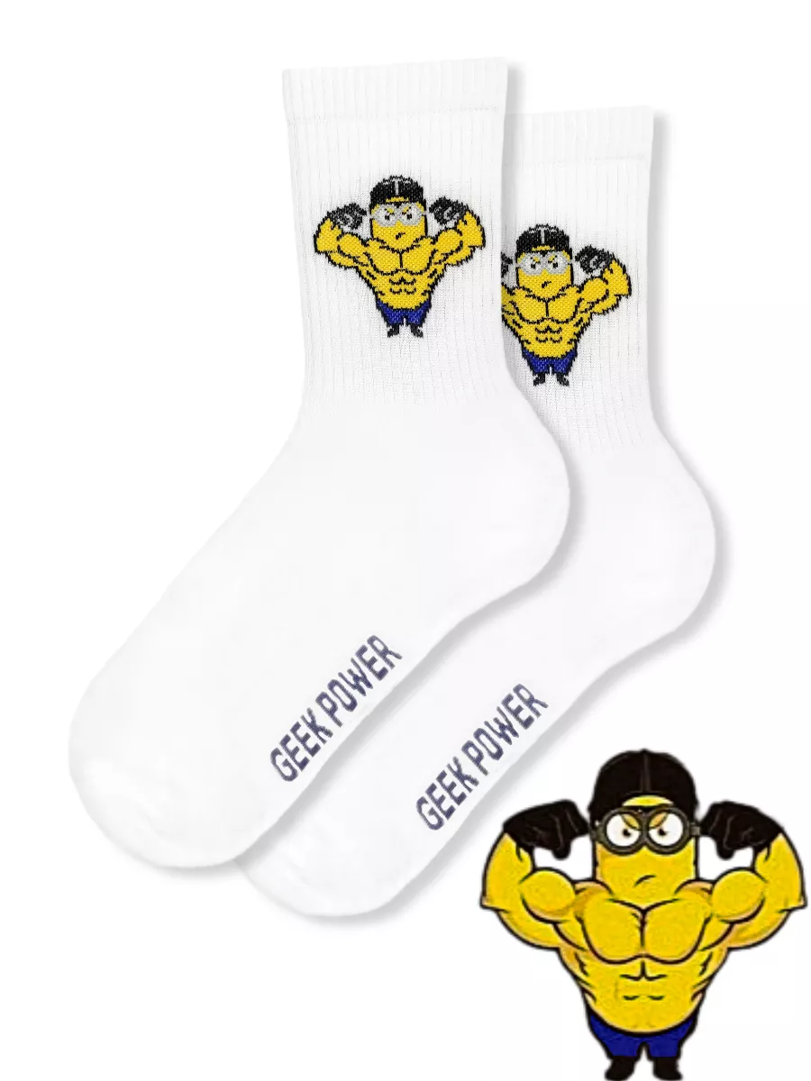 Носки миньон качок GEEK POWER SOCKS 191365846 купить за 312 ₽ в  интернет-магазине Wildberries