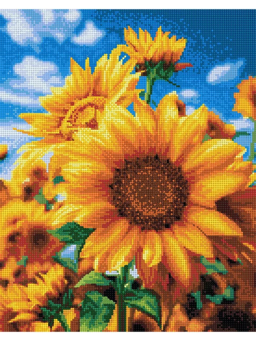 Art on Canvas Садовые подсолнухи Алмазная мозаика на подрамнике 40х50, 40x50, фото 2