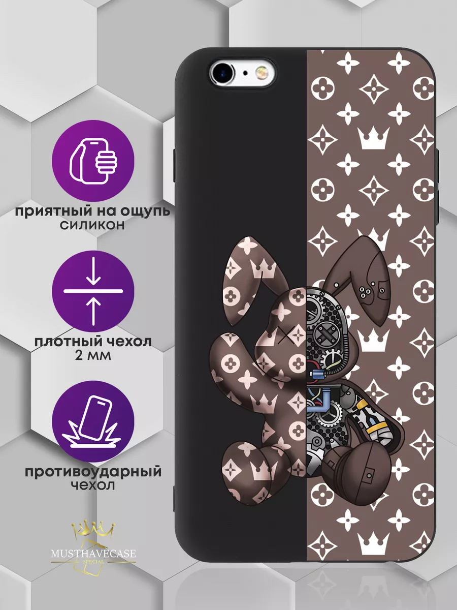 Чехол на iPhone 6 6s Plus с принтом Bunny break коричневый MustHaveCase  191411447 купить за 400 ₽ в интернет-магазине Wildberries