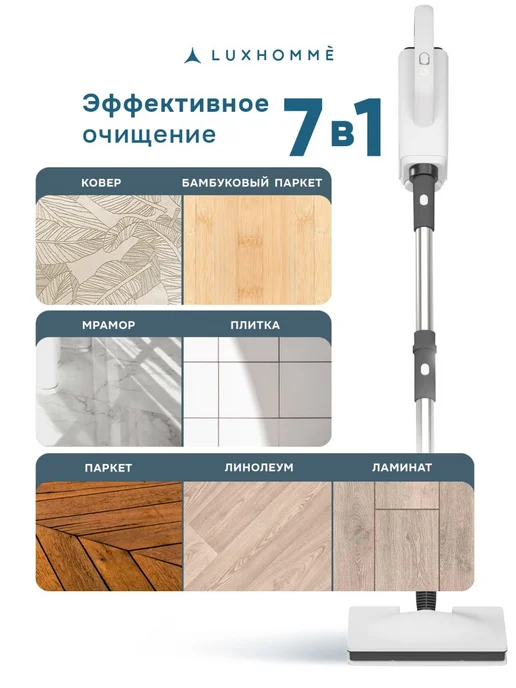 LUXHOMME Паровая швабра с насадками для уборки и мытья дома мощная, вариант, фото 2