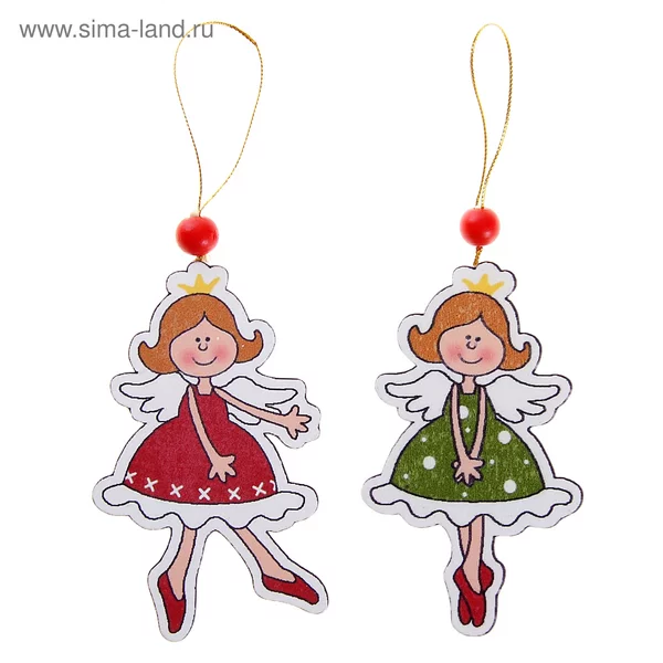 Подвеска новогодняя "Ангелочки", МИКС, односторонняя 1 ШТУКА