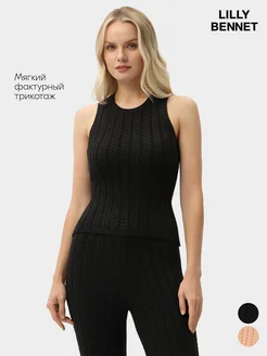 Вязаный топ с узором «косичка» большие размеры