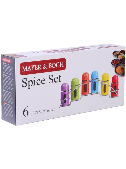 Набор для специй на стол на подставке стекло нержавейка 6 шт - фото 14