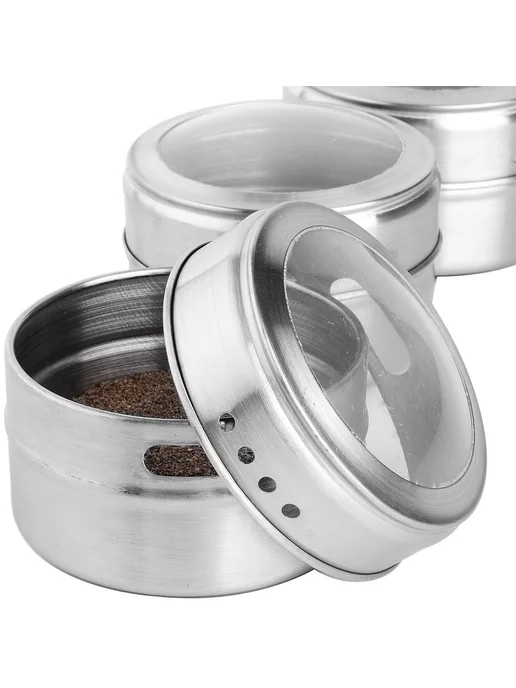 Набор для специй на магнитной подставке нержавейка 6 шт - фото 6